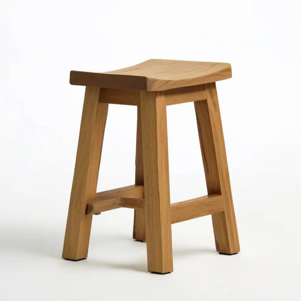 Taboret z litego drewna dębowego, naturalny, 45 x 30 x 45 cm