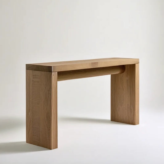 Konsola z litego drewna dębowego, naturalny dąb, 100 × 35 × 75 cm