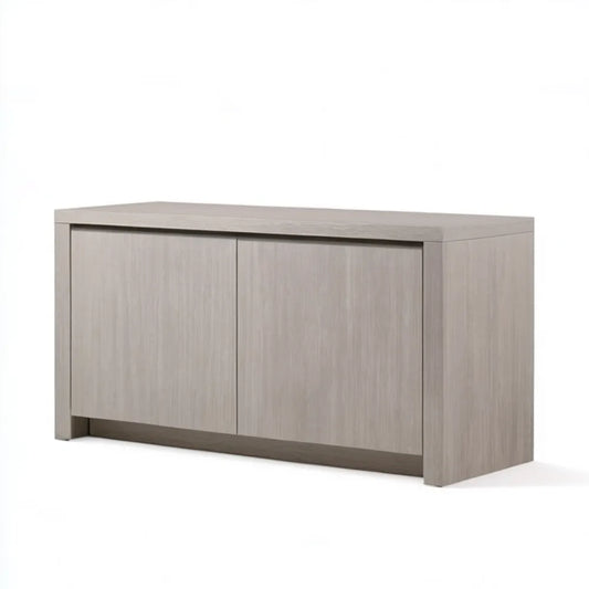 Dwudrzwiowy kredens z płyty MDF w kolorze jasnego dębu, 120 x 40 x 75 cm