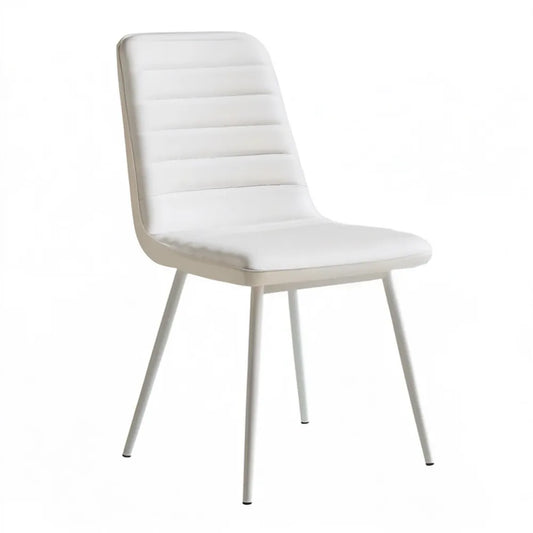 Białe krzesło tapicerowane PVC 43 x 53 x 98 cm