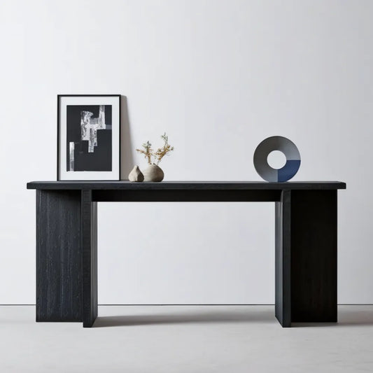 Czarna konsola z płyty MDF 140 x 35 x 75 cm